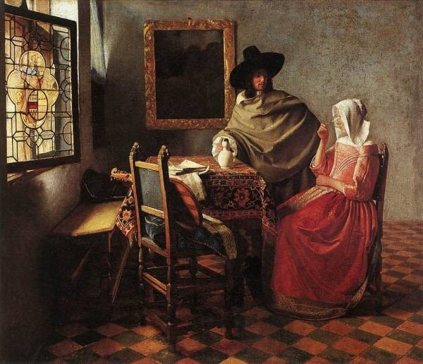 Vermeer A Lady Drinking and a Gentleman